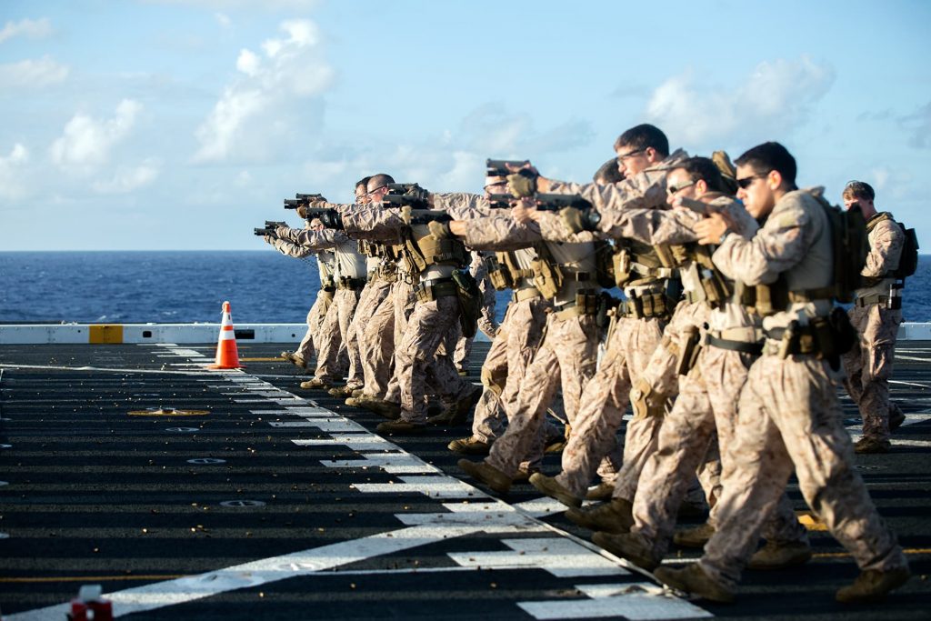 Force Reconnaissance Marines conducting live-fire training