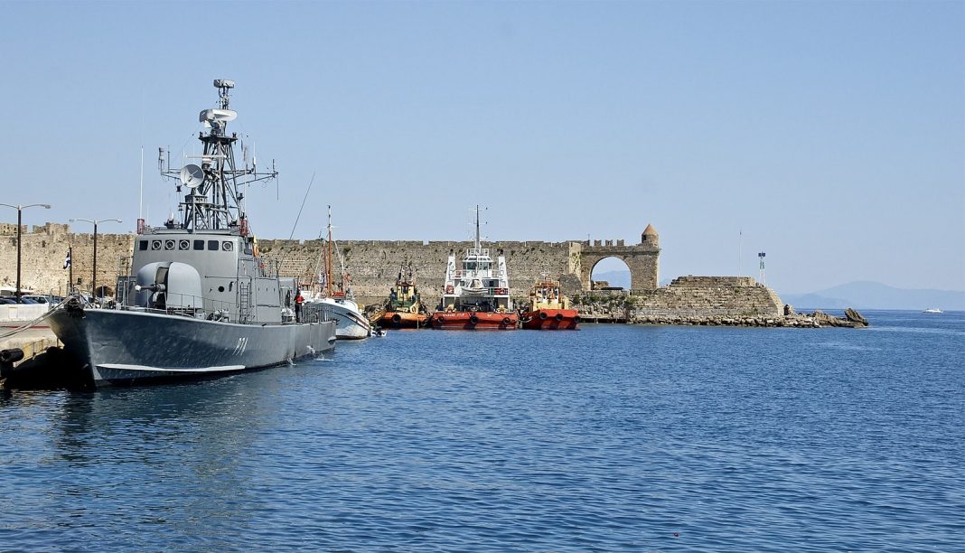 Greek Navy Vessel in Aegean
