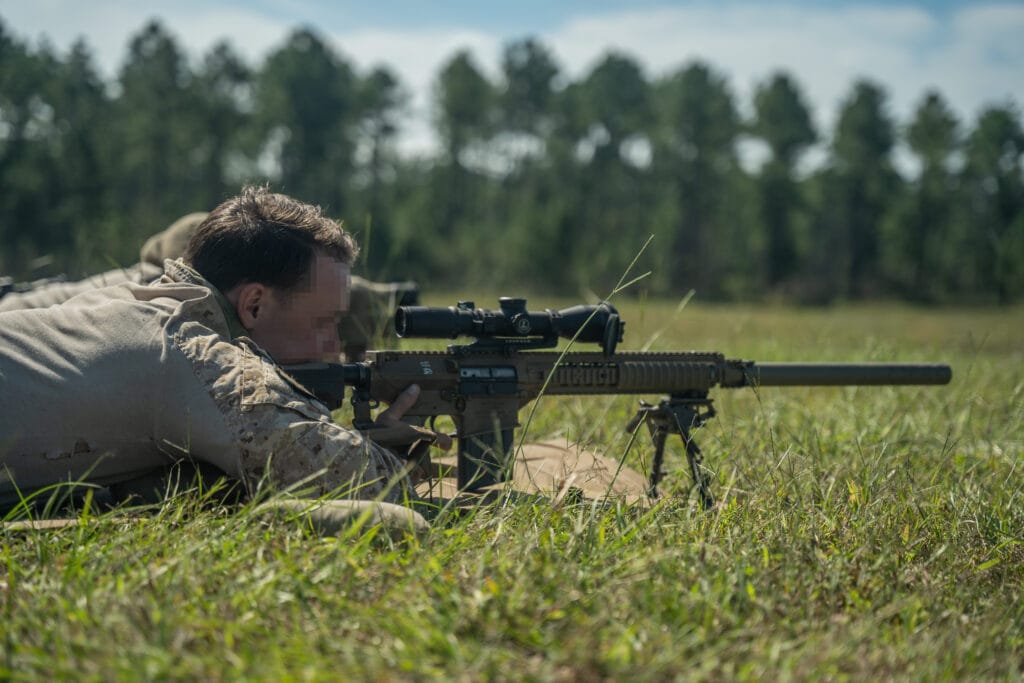 A Marine Raider training with the M110 semi-automatic sniper rifle