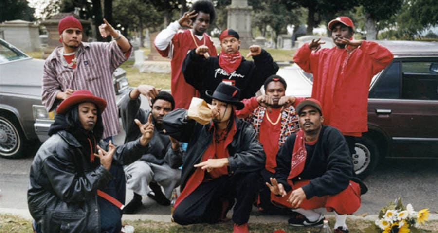 Blood gang signs: An example of attire commonly worn by Bloods. 