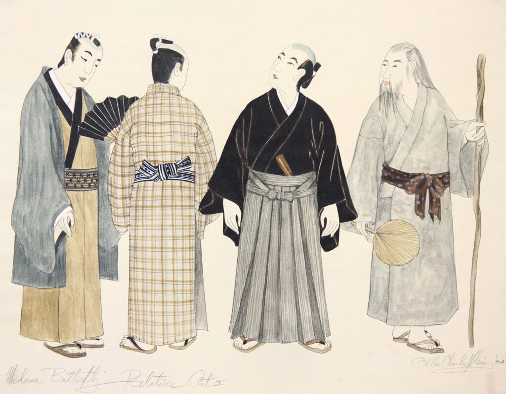 Costume design sketches for an opera presentation of Madame Butterfly