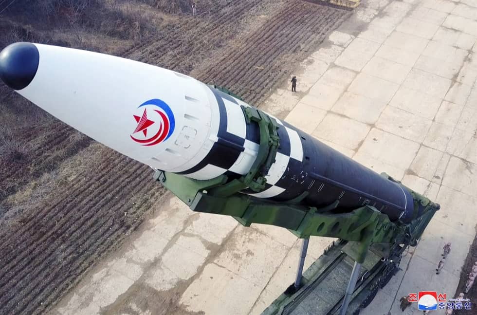 orth Korea's official Korean Central News Agency on Friday, a Hwasong-17 intercontinental ballistic missile is displayed before a test launch