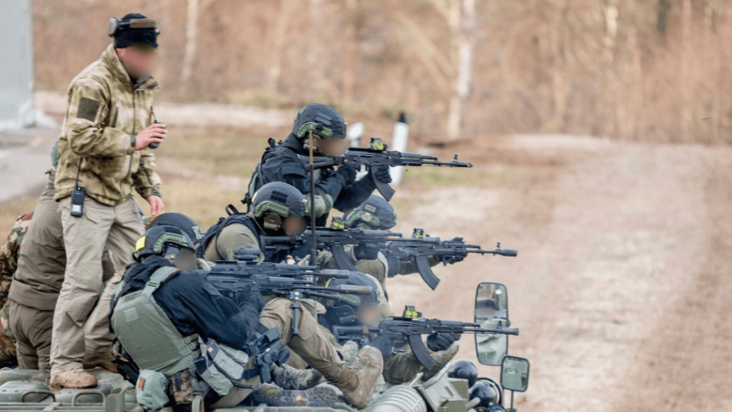 Zaslon officers during an exercise