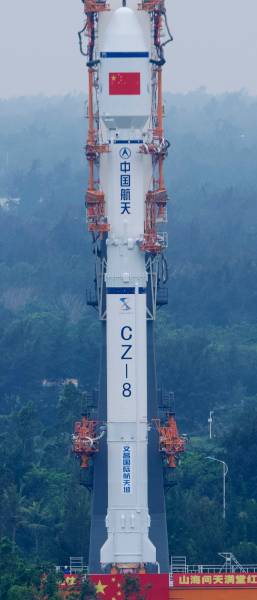 A CCTV still of the CZ-8 (Long March 8) rocket. First tested in 2020, it has launched dozens of satellites into orbit, commercial and scientific. China has launched two CZ-8s into space at the point of this articles publication.