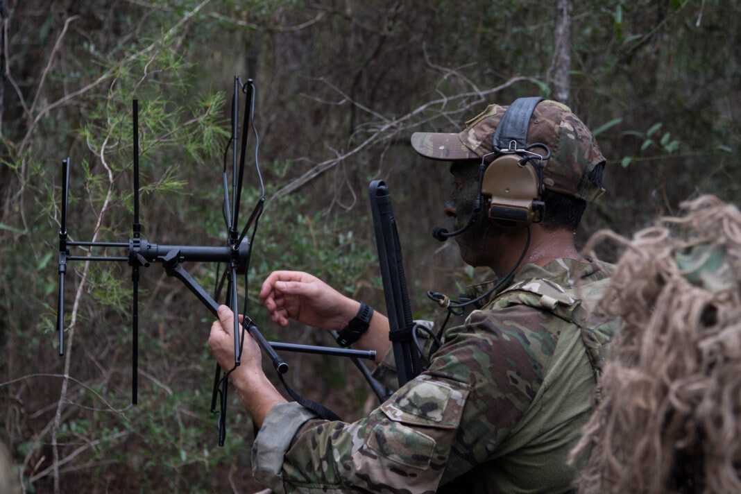 Special Reconnaissance students conduct a reconnaissance mission and collect intelligence at Eglin Range, Florida, Sept. 25, 2019. This is the first iteration of the Special Reconnaissance course. (U.S. Air Force photo by Staff Sgt. Rose Gudex)