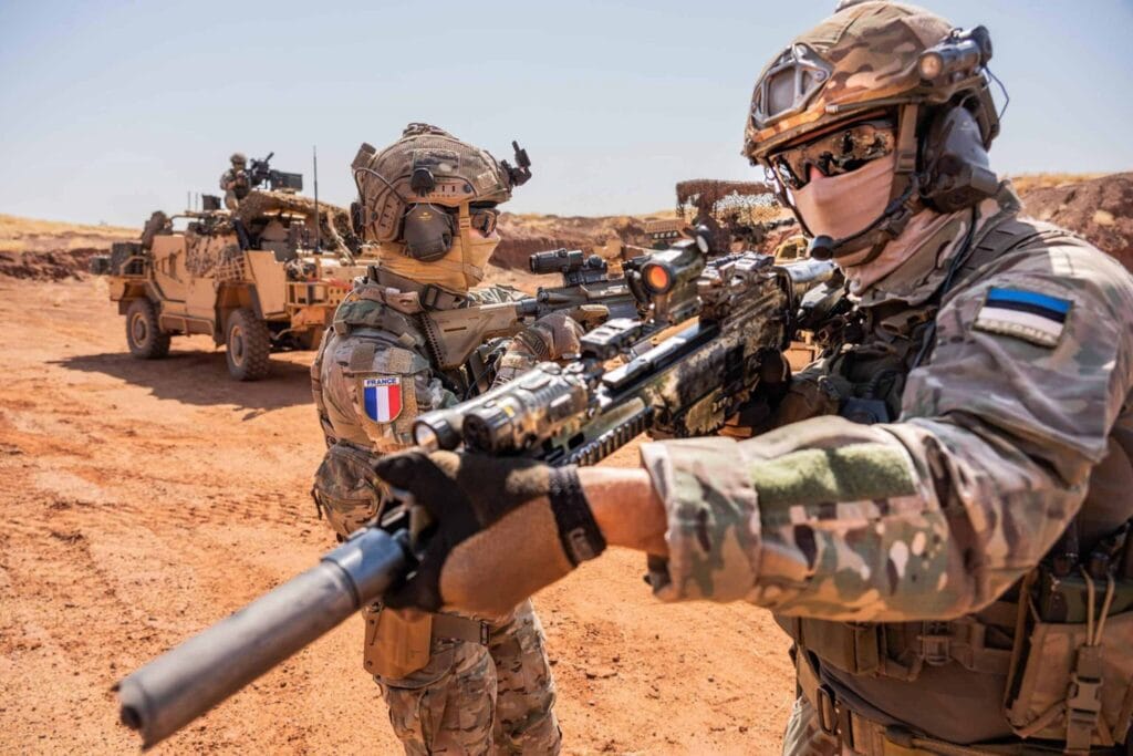 Members of the Takuba EU task force patrolling in Mali