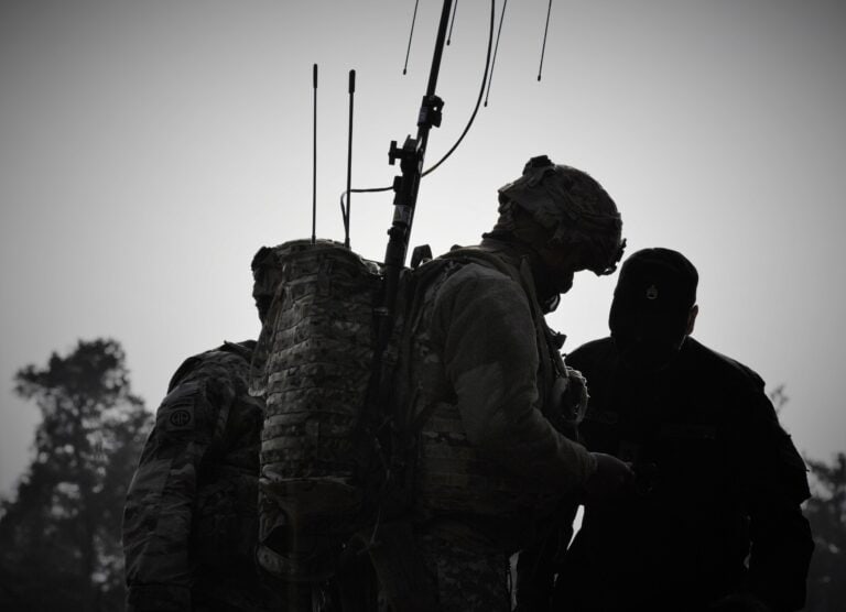 U.S. Army Soldiers assigned to "Wild Bill" Platoon, 1st Squadron, 7th Cavalry Regiment and 1st Battalion, 4th Infantry Regiment conduct electronic warfare training