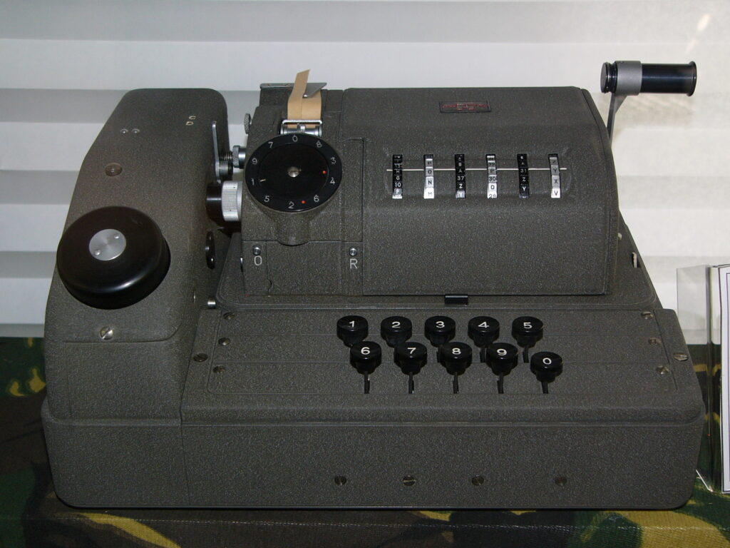 A combination of a C-52 cipher machine with a B-52 keyboard attachment, such as pictured here, was denoted the BC-52 used during Operation Rubicon 