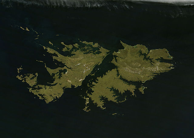 Falkland Island Terra Satellite image