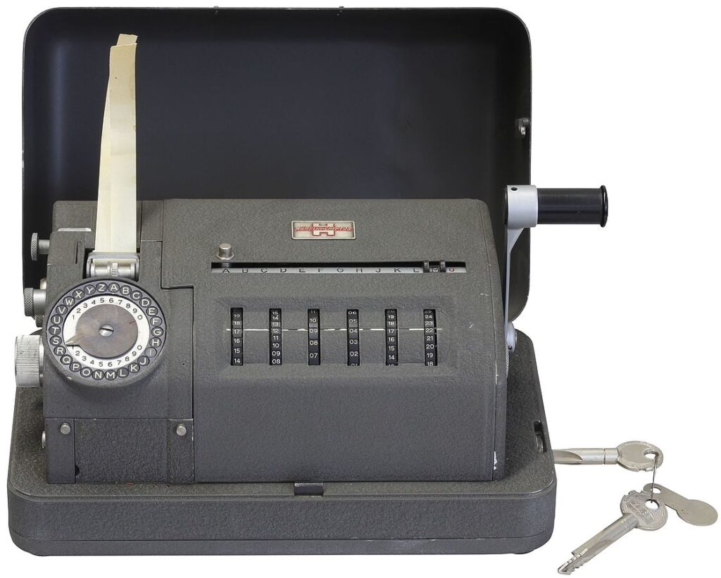 The Crypto AG CX-52, a staple of the post-war cypher machine market.