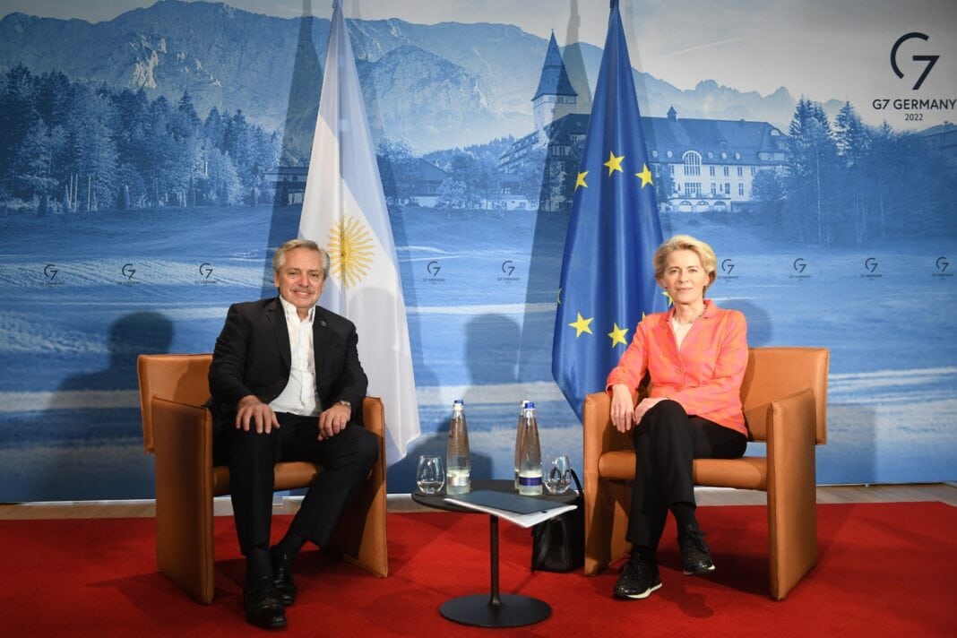 EU leader Ursela van der Leyen with the President of Argentina