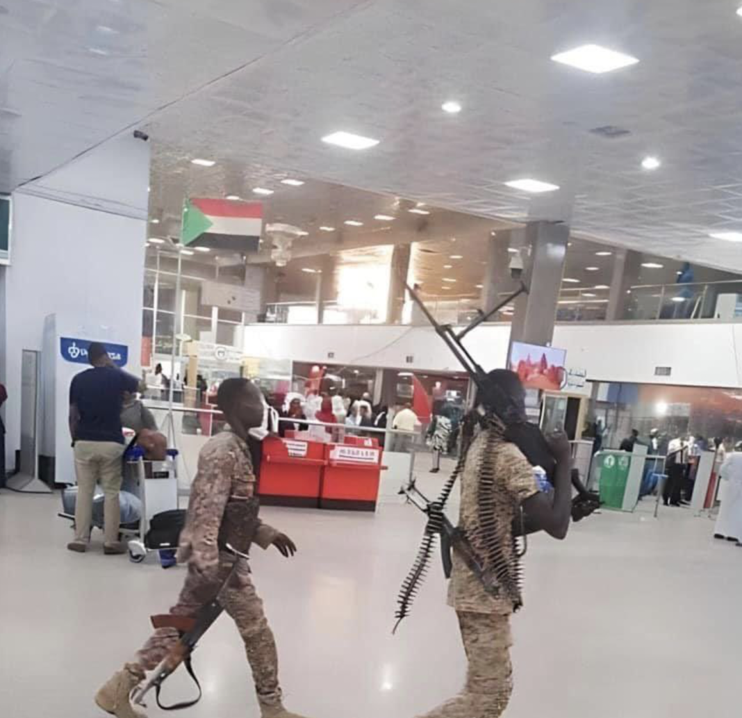 RSF militants inside Khartoum Int Airport