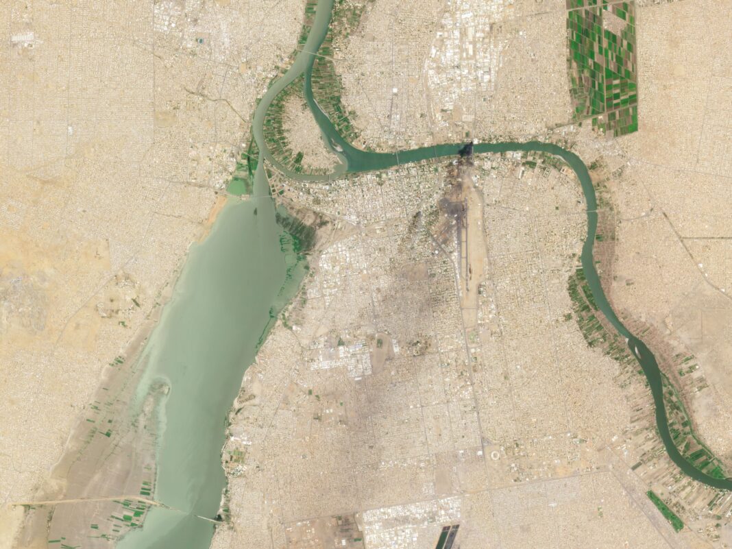 Planet satellite imagery of Khartoum, Sudan on the 17th of April