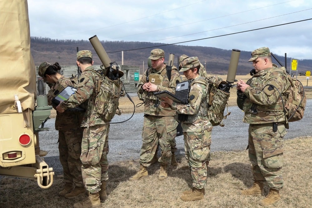 Pennsylvania National Guard Soldiers train March 17, 2022, at Fort Indiantown Gap, Pa., on the new Tactical Dismounted Electronic Warfare and Signals Intelligence (TDEWS) system. SIGINT is an essential aspect of modern warfare, both on the frontline and behind the lines of contact.
