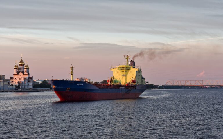 Arkhangelsk. Northern Dvina River. Oil tanker "Varzuga"