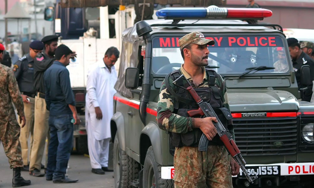 Pakistani Military Police standing watch