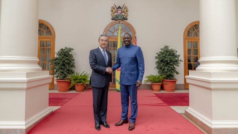 China Foreign minister visits to Kenya meeting with President William Ruto. Credit State House Kenya
