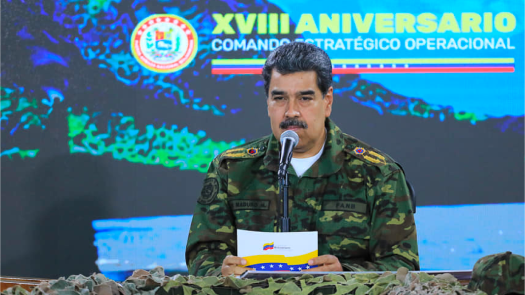 Venezuelan President Nicolás Maduro during a speech.
