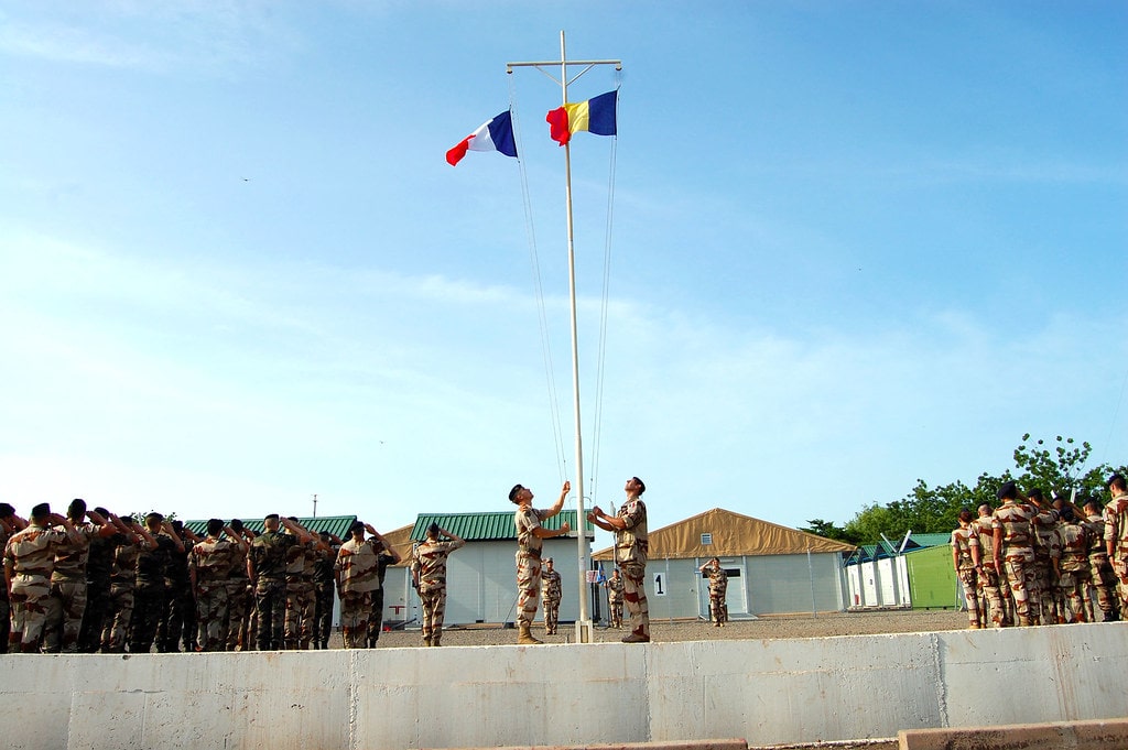 French and Chad Military commemorating the start of Operation Barkhane. The image highlights