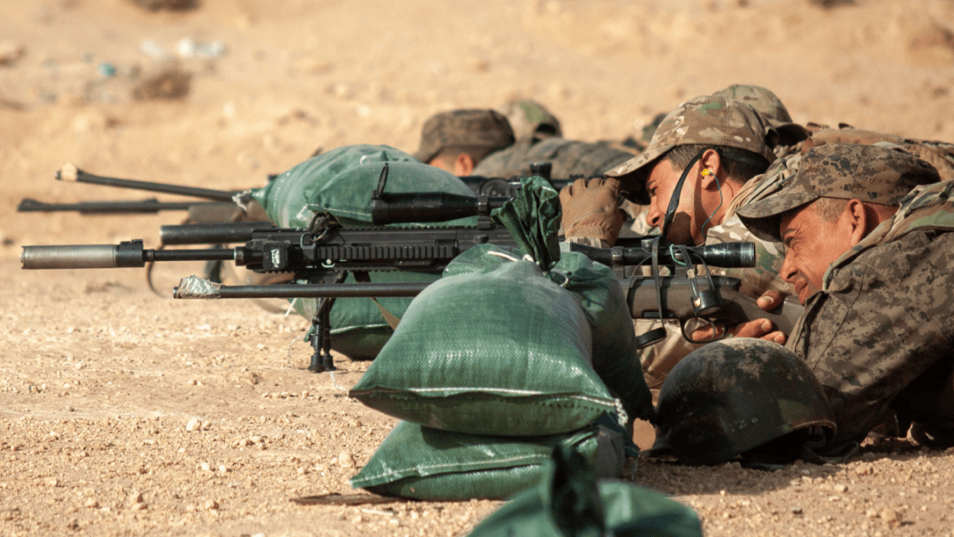 Tunisian soldiers conduct weapons proficiency training as part of African Lion 23.