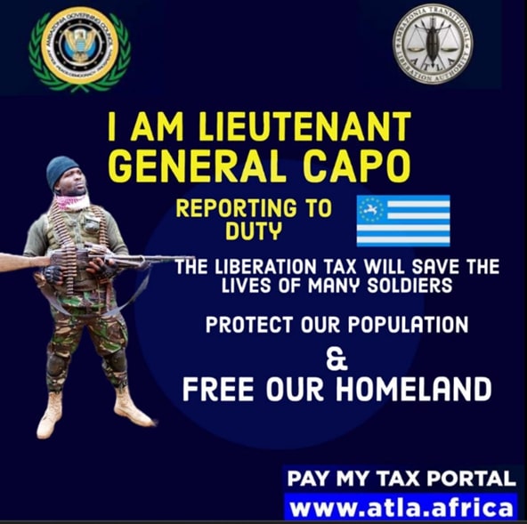 A piece of ADF propaganda encouraging supporters to pay their 'liberation tax'. 