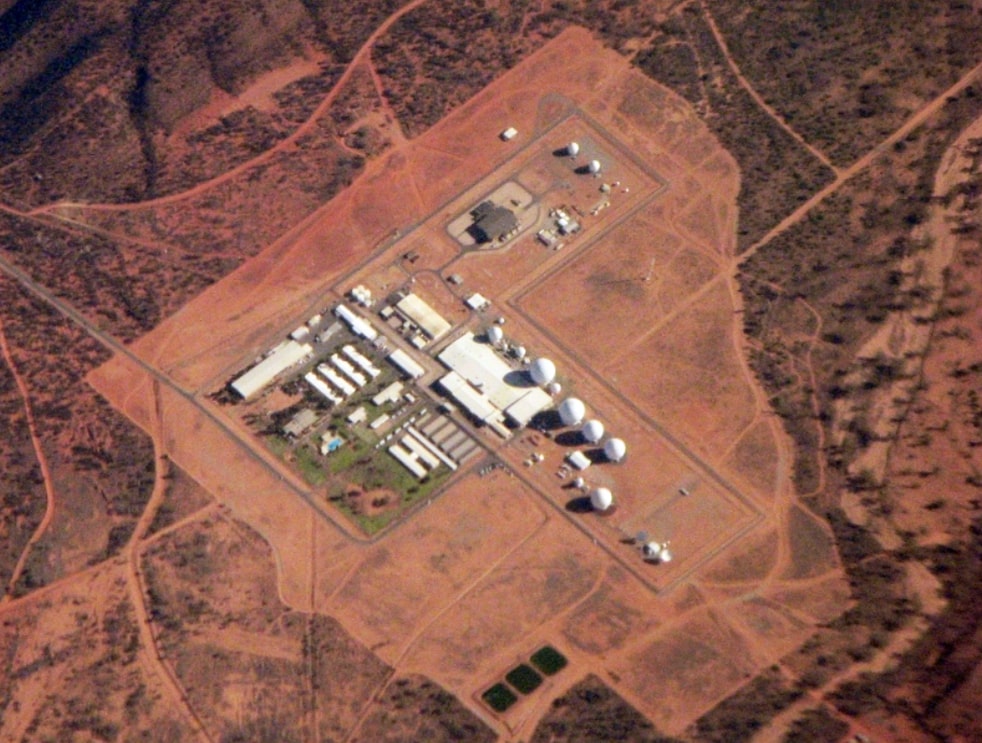 Australia's satellite surveillance base in Pine Gap, one of the early ground relay systems for the Five Eyes Alliance.