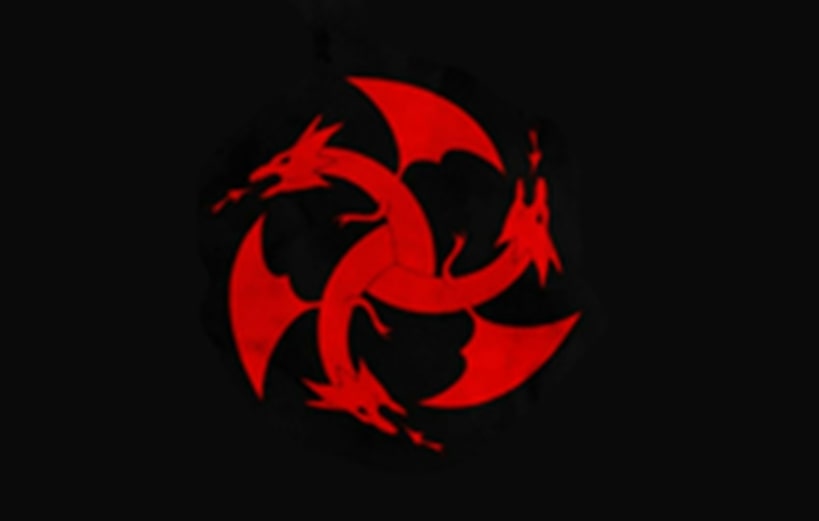 The official Eastern Security Network flag. It features a three-headed red dragon on a black backdrop.