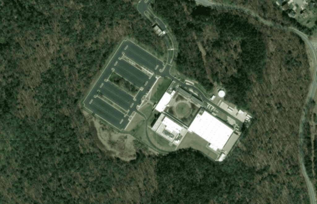 An aerial photo, via Google Earth, of the headquarters in Beltsville, Maryland.