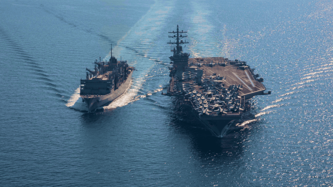 The Dwight D. Eisenhower Carrier Strike Group is deployed to the U.S. 5th Fleet area of operations to support maritime security and stability in the Middle East region.