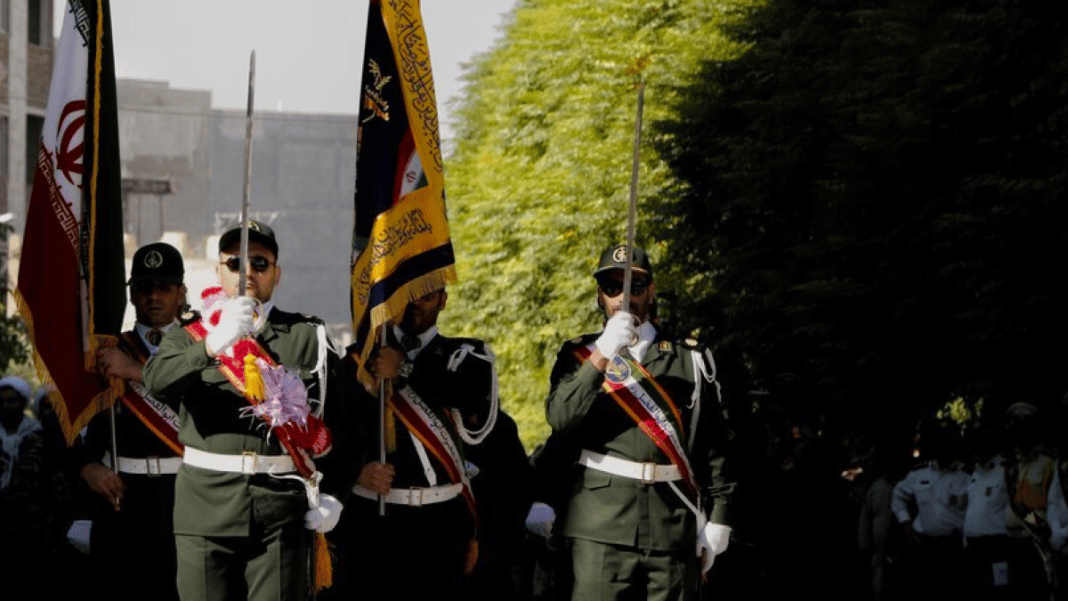 Iranian Revolutionary Guards at the Sacred Defence Week parade.