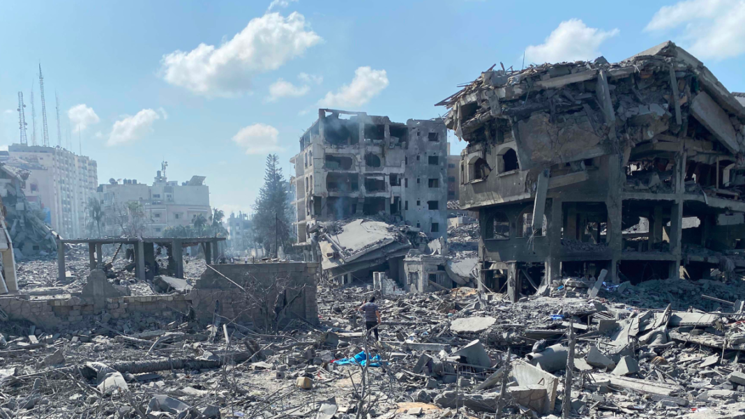 Damage in Gaza Strip during October 2023. Syria's position in the Gaza War and other actors in their region will try to not escalate into open conflict