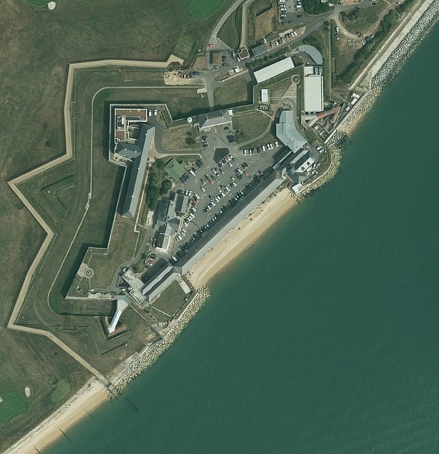 An aerial image of Fort Monckton where SIS officers reportedly train