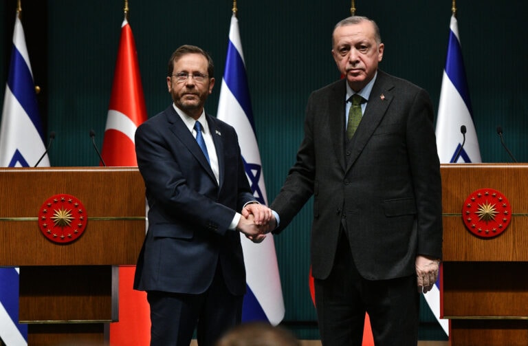 Isaac Herzoog and President Erdogan during a state visit to Turkey in March 2022. Image provided by the Spokesperson unit of the President of Israel.