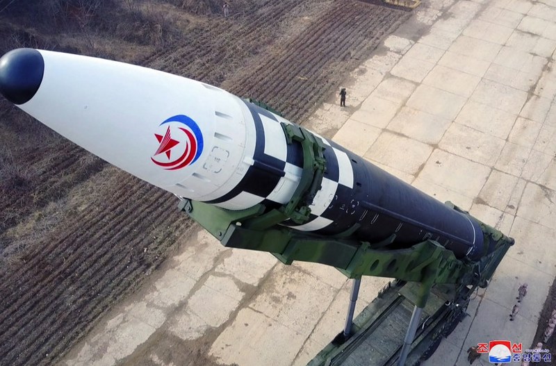 A photo of the North Korean ICBM Hwasongpho-17 from above
