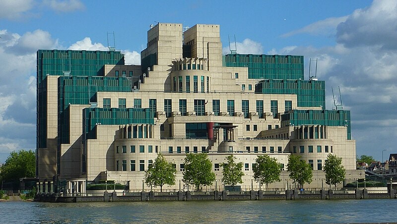 A photo of the SIS headquarter building in London.