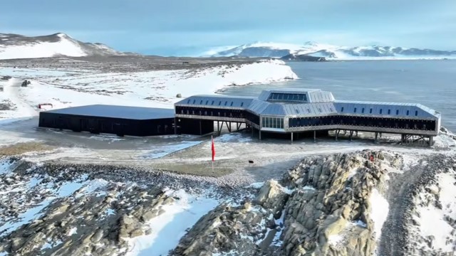 A photo of Qinling Station in Antarctica situated on Inexpressible Island in the Ross Sea