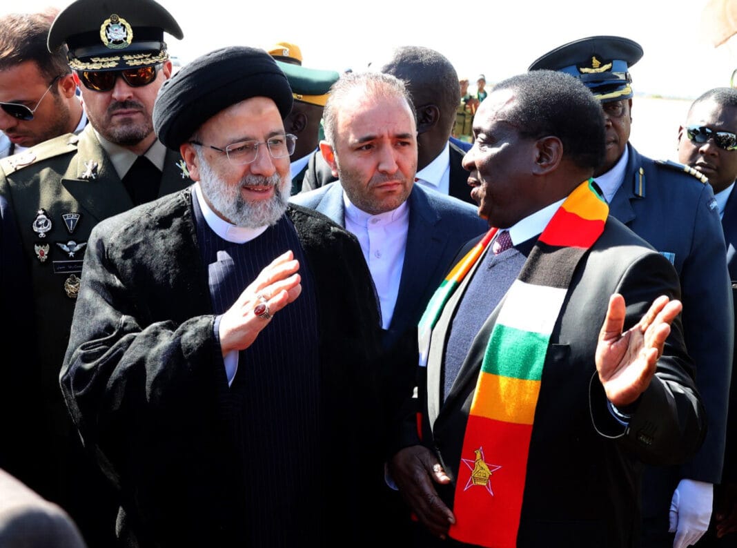 Iranian President Ebrahim Raisi arrives for a state visit in Zimbabwe.