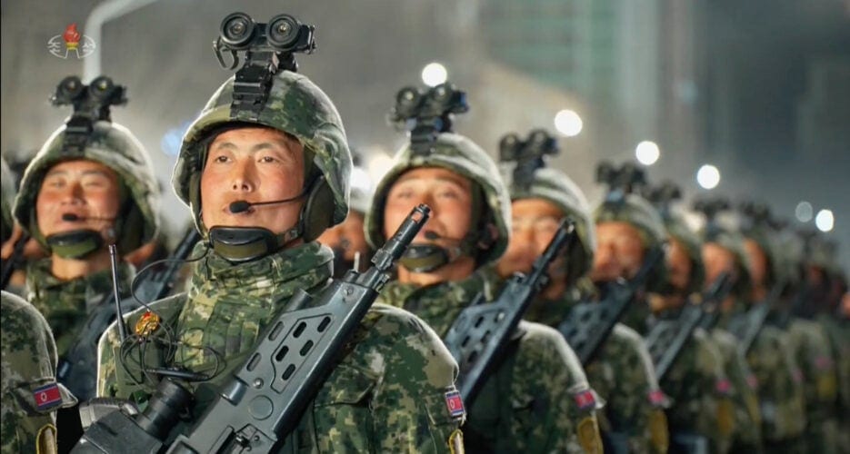 DPRK soldiers in formation