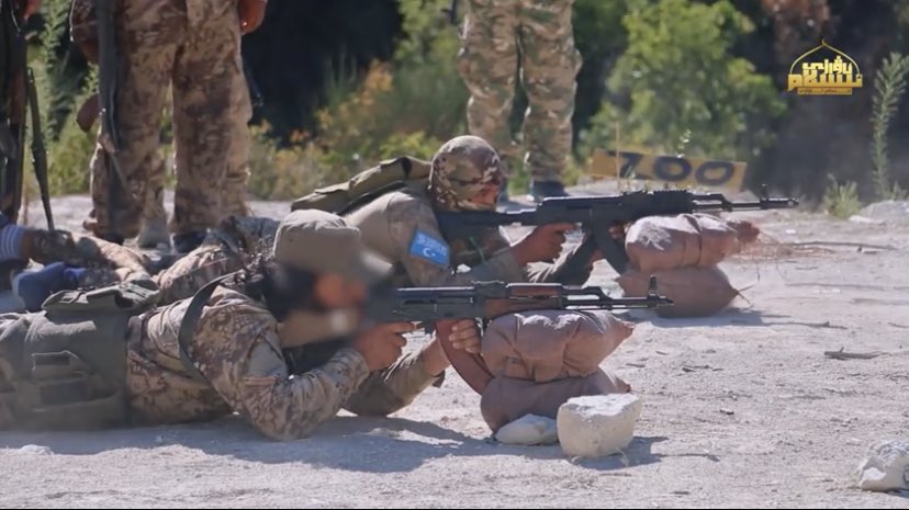 Yurtugh Tactical training Turkistan Islamic Party in Syria fighters on the firing range.