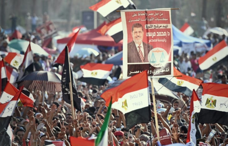 Supporters of Morsi gathered in Tahrir Square to celebrate his electoral ascension