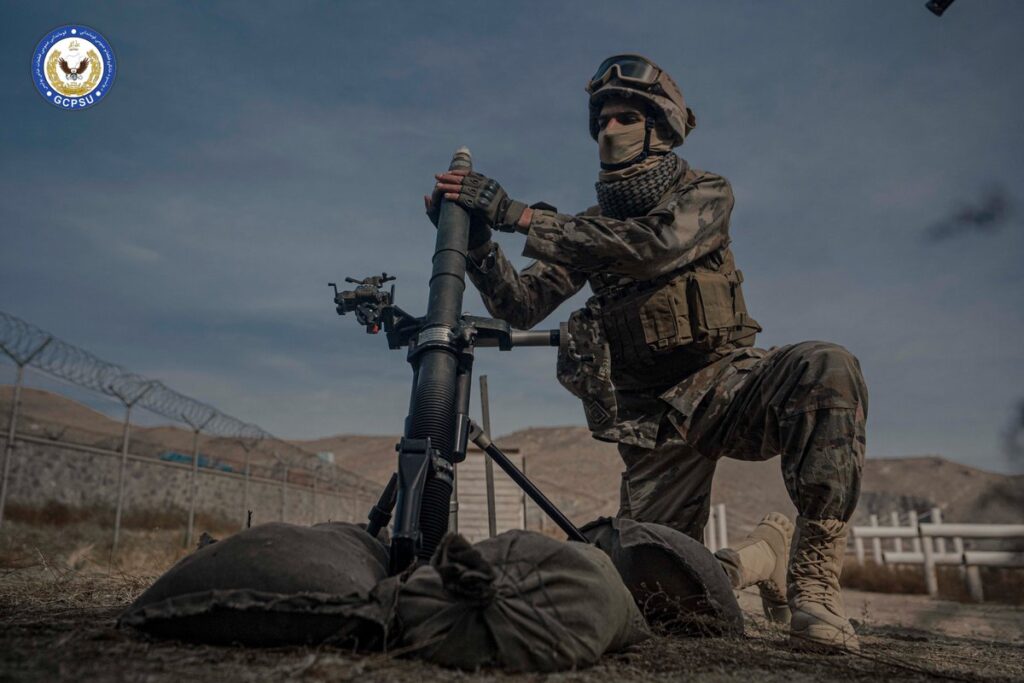 GCPSU operator undergoing mortar training.