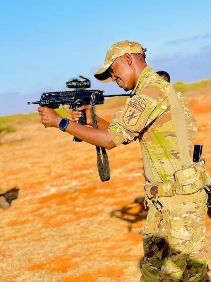 Danab Brigade soldier equipped with  a HK MP7 SMG.