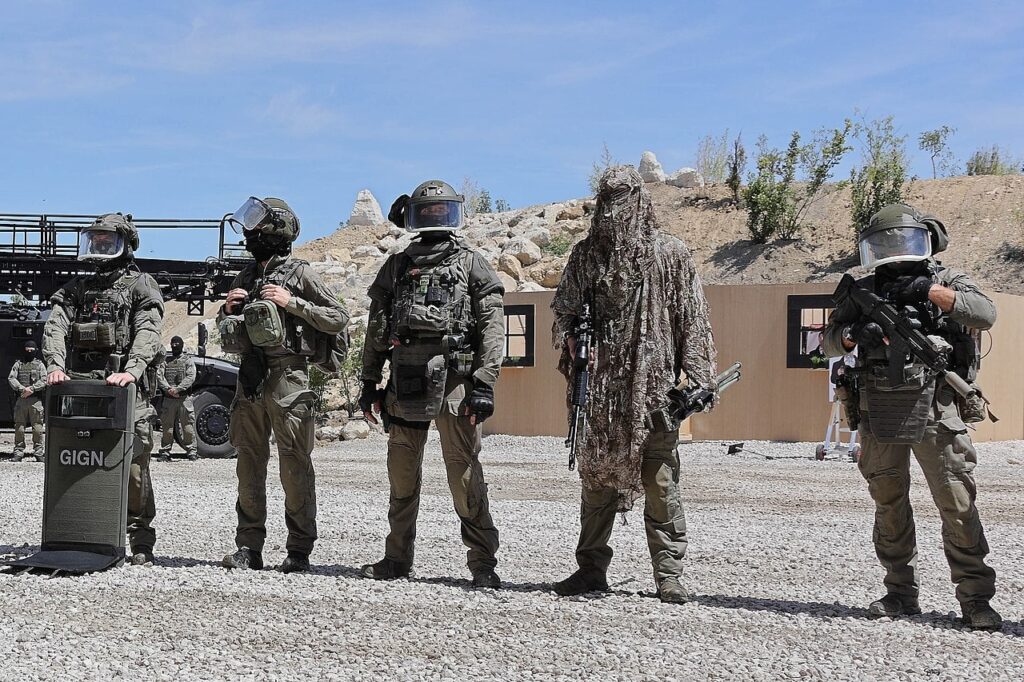 GIGN Operators pose with equipment 2022