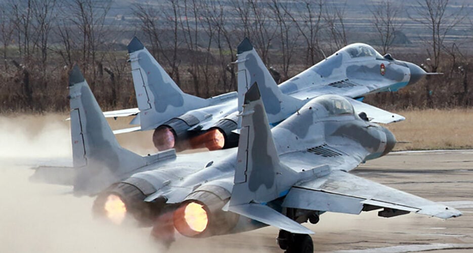 Fighter planes of the DPRK taking off