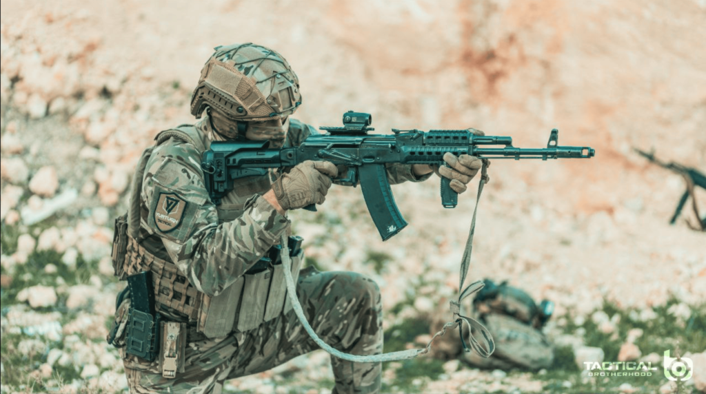 Yurtugh Tactical fighter on the shooting range with Xhemati Alban.