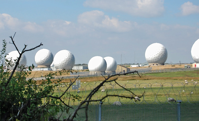 Radomes visible at Menwith Hill
