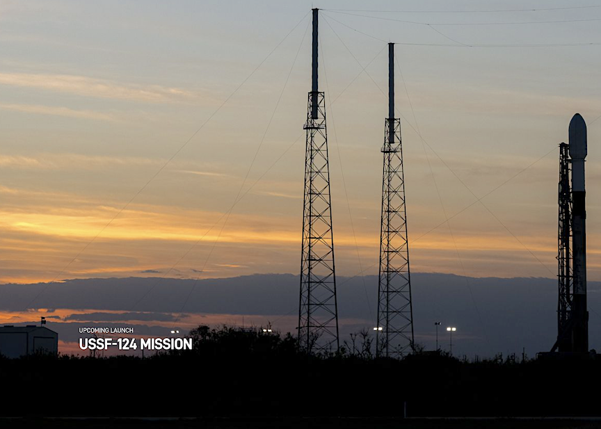 SpaceX (A company which is to be potentially involved in the construction of the Golden Dome) rocket on support mission USSF-124